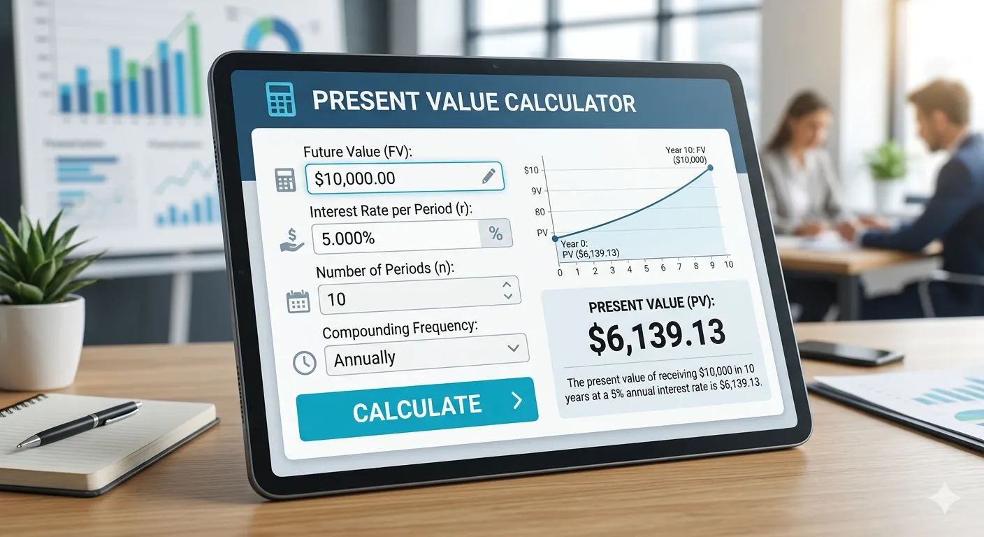 Present value calculation and financial planning illustration