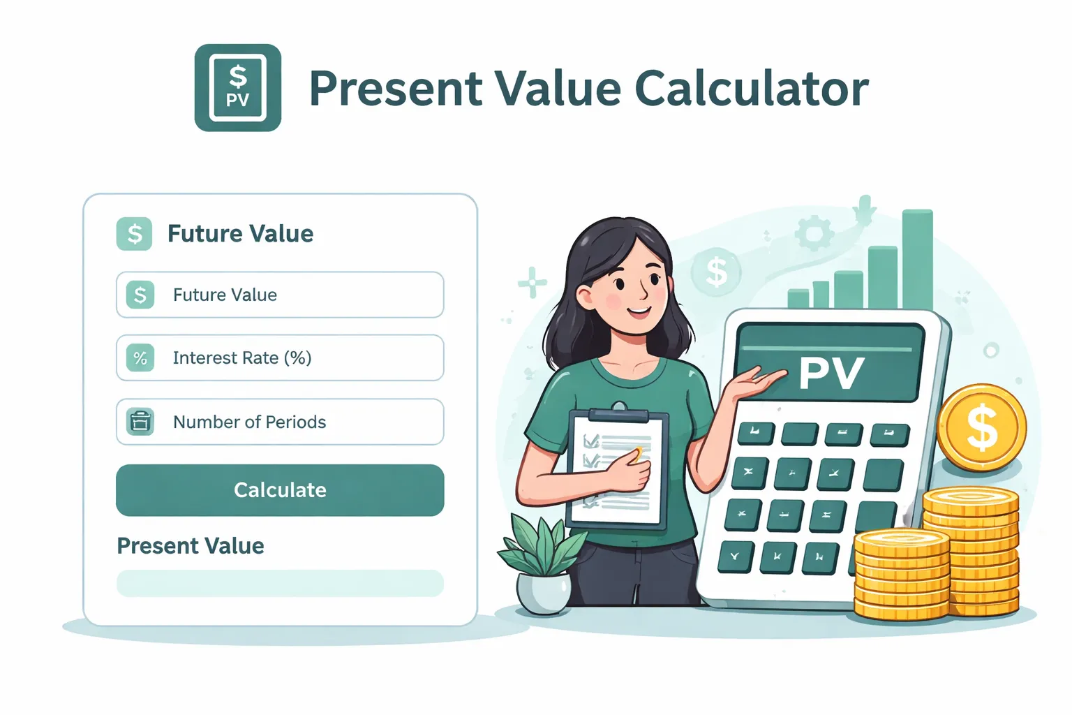 Present value planning visual for future cash flow decisions